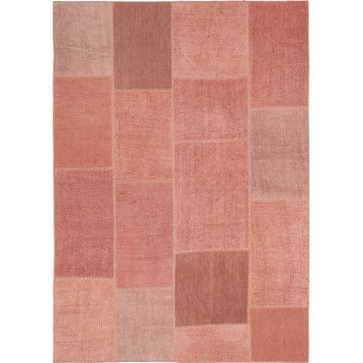 Tapis rose en coton noué à la main Alixon