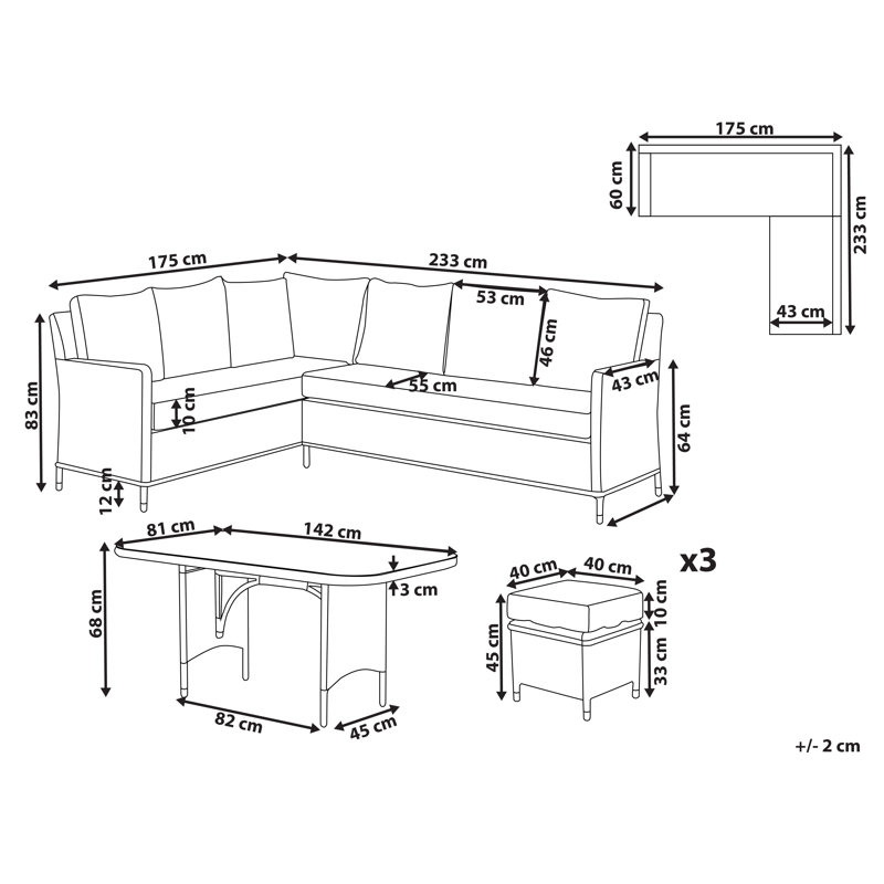 Burnham 9 - Person Garden Lounge Set with Cushions