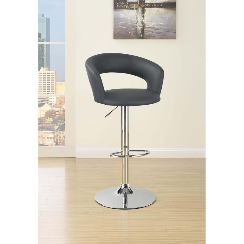 Tabouret de bar réglable gris et chrome