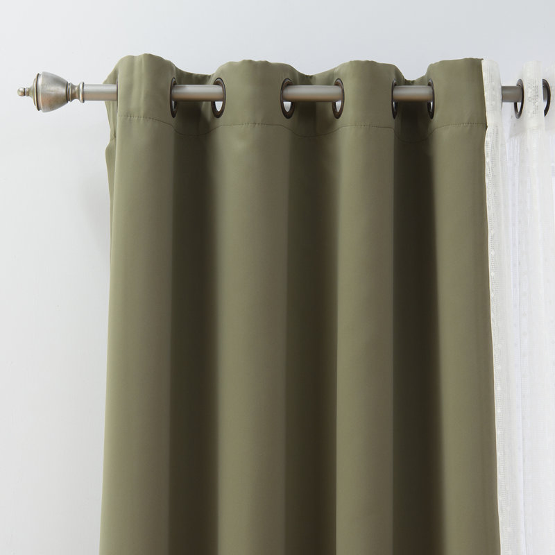 Paire de rideaux obscurcissant Tulle, l 52 po x L 84 po, Olive