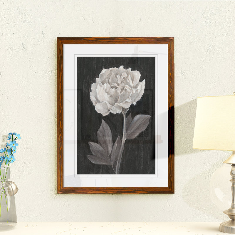 «Black and White Flowers IV» par Paul Cezanne - reproduction d'art encadrée, H 28 po x l 38 po x 1,25 po