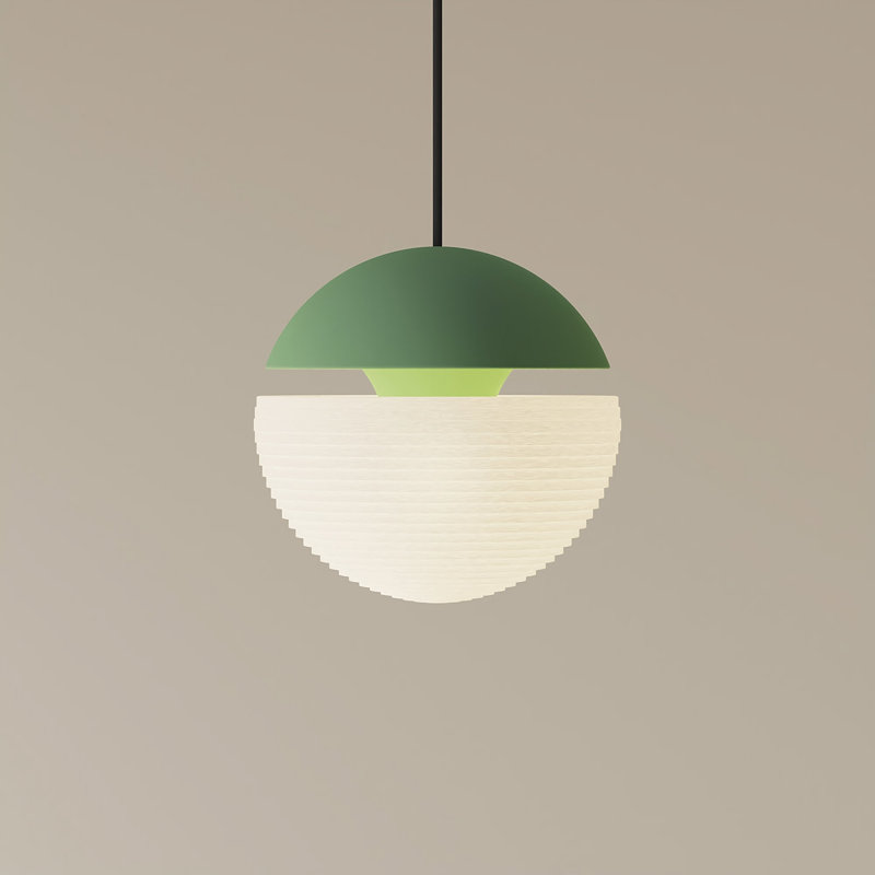 Cora Pendant Light, Sage/Black
