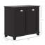 Armoire à linge double inclinable, armoire de rangement pour salle de bain avec panier à 2 compartiments, armoire de plancher moderne pour salle de bain, noir