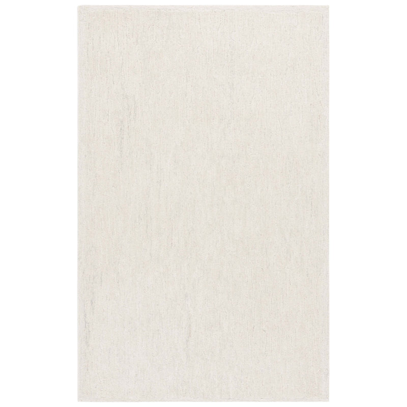 Tapis de couleur unie en coton touffeté à la main ébène, Rectangle 4pi x 6 pi