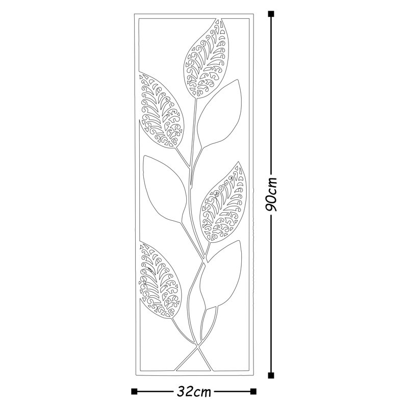 Hand-Painted Decorative Metal Wall Accessory, 35.4 x 12.6 inches | 100% Metal, Thickness: 0.06 inches | Easy Wall Mounting with Back Hook | Unique Color Variations for a Personalized Touch | Perfect for Home Décor