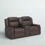 Causeuse inclinable à accoudoirs coussinés de 74,8 po Adna-372519151