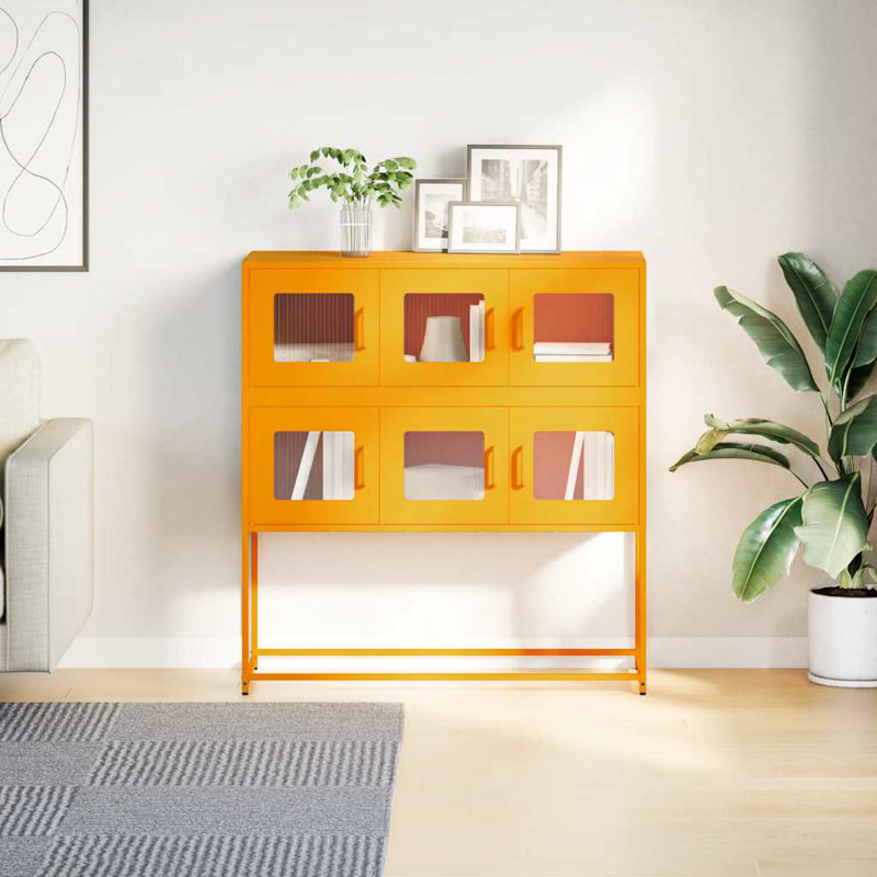 Sideboard 100.5X39x107 Cm Cold-Rolled Steel, Mustard Yellow