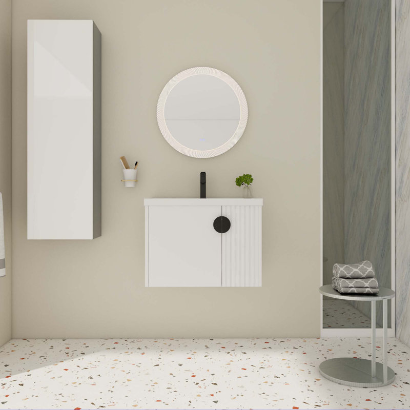Petit meuble-lavabo avec lavabo, Blanc