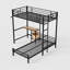 Lits superposés en métal peu encombrants avec bureau et rangement pour adolescent