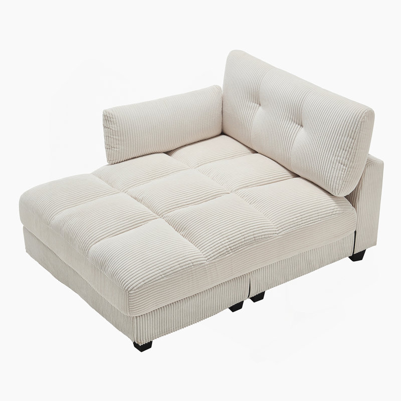 Canapé-lit surdimensionné polyvalent avec caractéristiques avancées, Beige