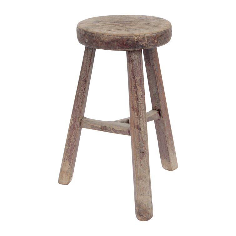 Redwood Foot Stool, Stable Stool with Flared-Leg Design