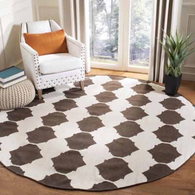 Tapis géométrique tissé à la main à motif banane en soie / laine / coton Rodgers