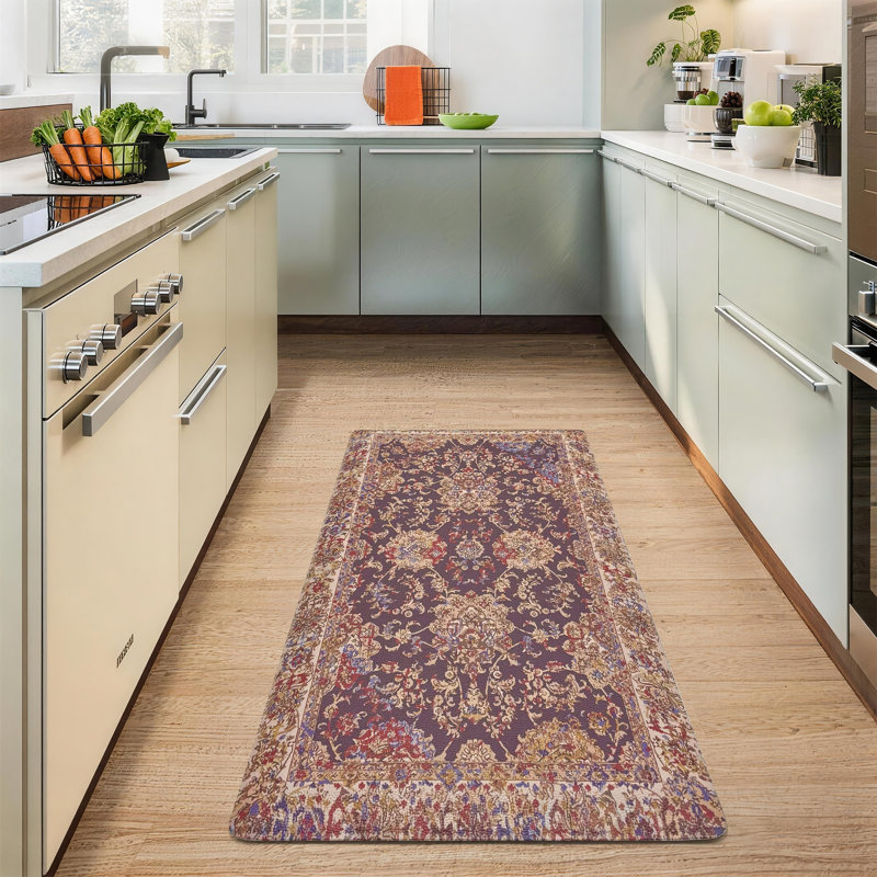 Tapis de cuisine imperméable en mousse haute densité, L 32 po x l 20 po, Purple Persian
