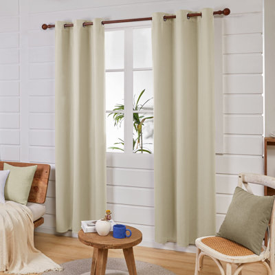 Thermal Insulated Room Darkening Grommet Curtain Panels (Set of 4)
