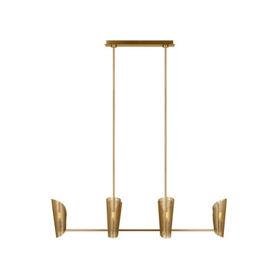 6 - Light Metal Dimmable Linear Chandelier