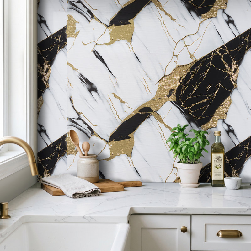Self-Adhesive Marble Pattern Wall Tile Sticker