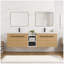 Meuble-lavabo mural 72 po avec lavabo intégré en résine, 4 portes à fermeture douce et tablette de rangement ouverte-979415542-979415543