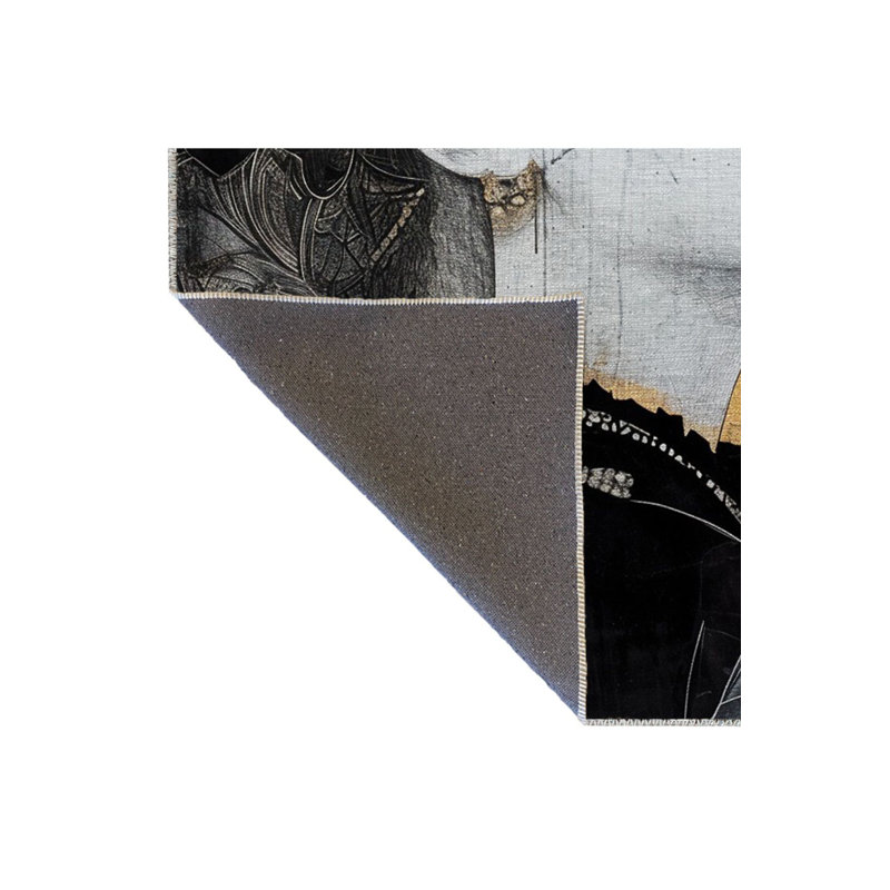 Tapis décoratif beige à motif de reine de la collection Waso, Rectangle 2 pi 6 po x 4 pi 11 po