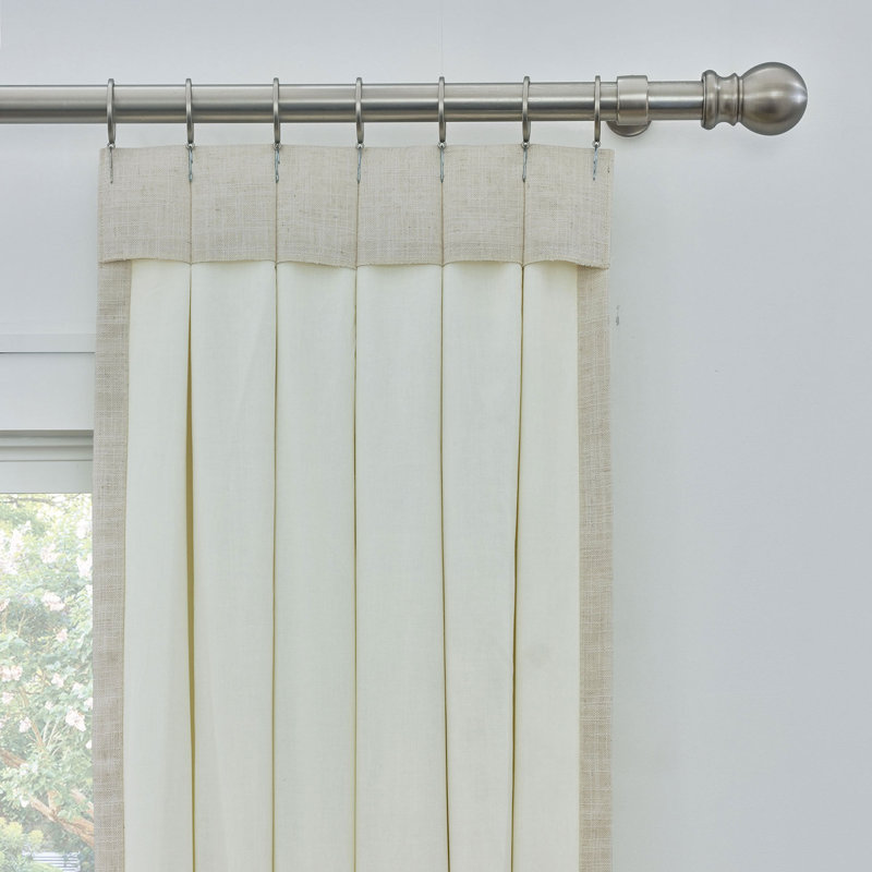 Highclere Cotton Blend Embroidered Room Darkening Curtain, 20" W x 120" L