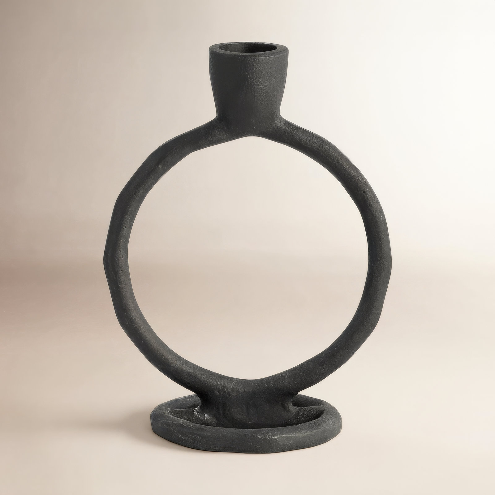 Hayslett Candlestick Holder, Black, 6" H x 4" W x 3" D
