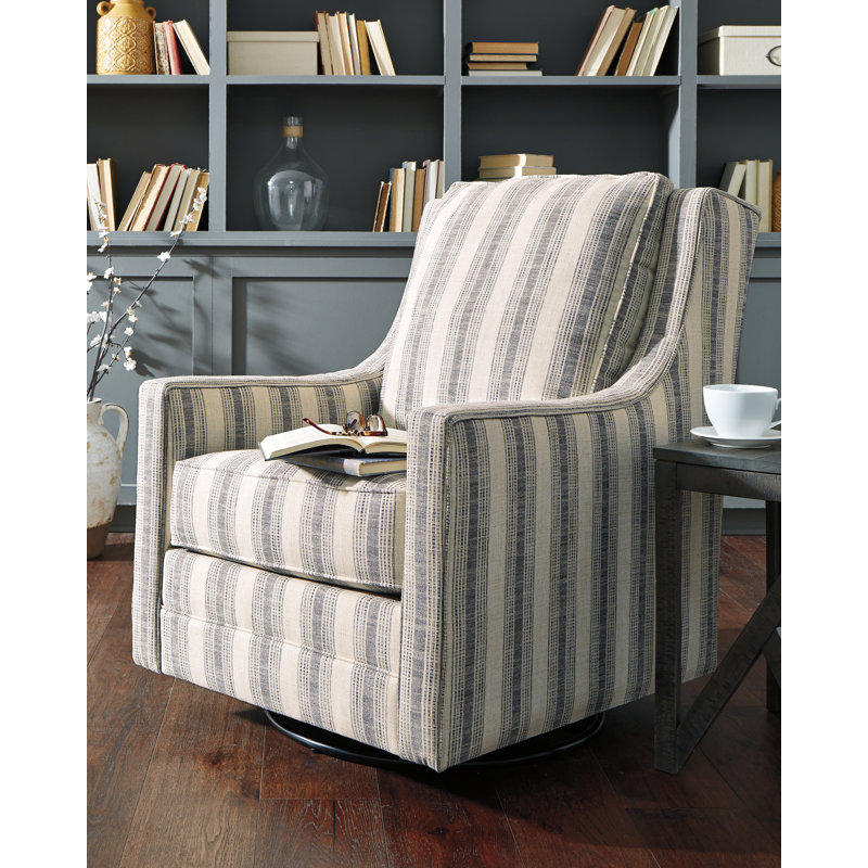 Kambria Upholstered Swivel Armchair, Ivory