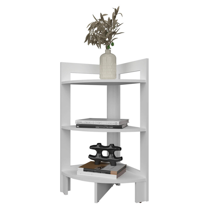 Armoire de coin 3 tablettes, (3 tablettes) H 32,06 po x l 14,77 po x P 15,2 po, Blanc