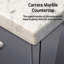Meuble-lavabo simple l 24 po x P 22 po, comptoir en marbre de Carrare-1558112084