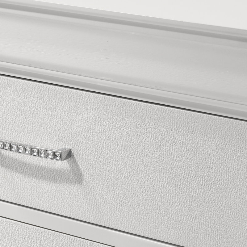 Crystal Pulls - Nightstand, Nightstand, White