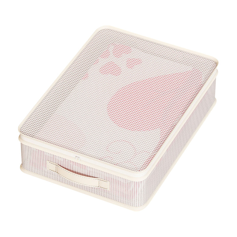 Boîte de rangement transparente pour chambre à coucher avec sac de rangement pour garde-robe, 0.653887168831169, biege