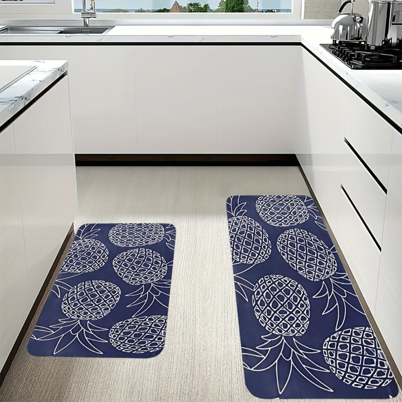 Tapis de cuisine 2 pièces bleu marine