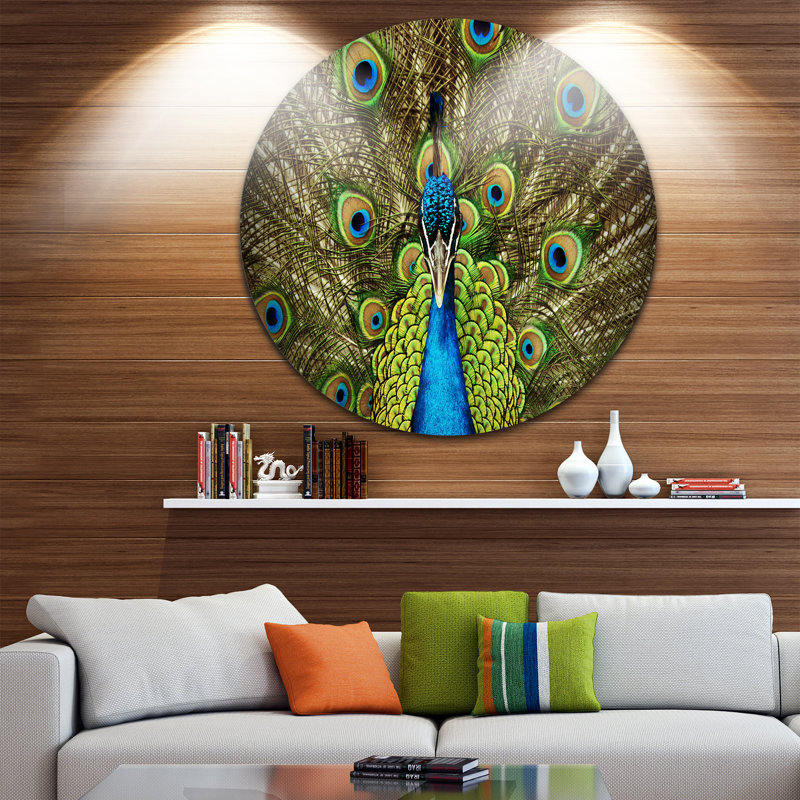 « grand peacock », impression, H 38 po x l 38 po x P 1 po, Métal