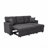 76.5" Linen Blend Upholstered Sectional With Pull-Out Bed And Chaise Storage-816543231