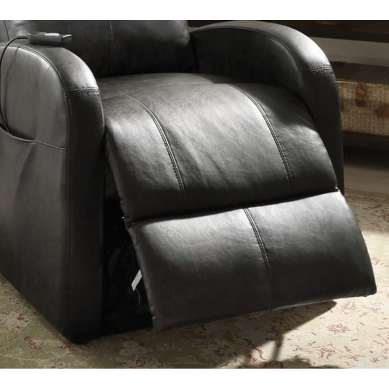 Fauteuil inclinable électrique en cuir synthétique, Noir