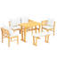 Ensemble de table de coin-repas en bois massif pour 6 personnes
