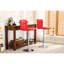 2 chaises de bar pivotantes rouges - siège en similicuir avec fonction à 360 degrés et base chromée pour la stabilité des tabourets réglables, structure robuste