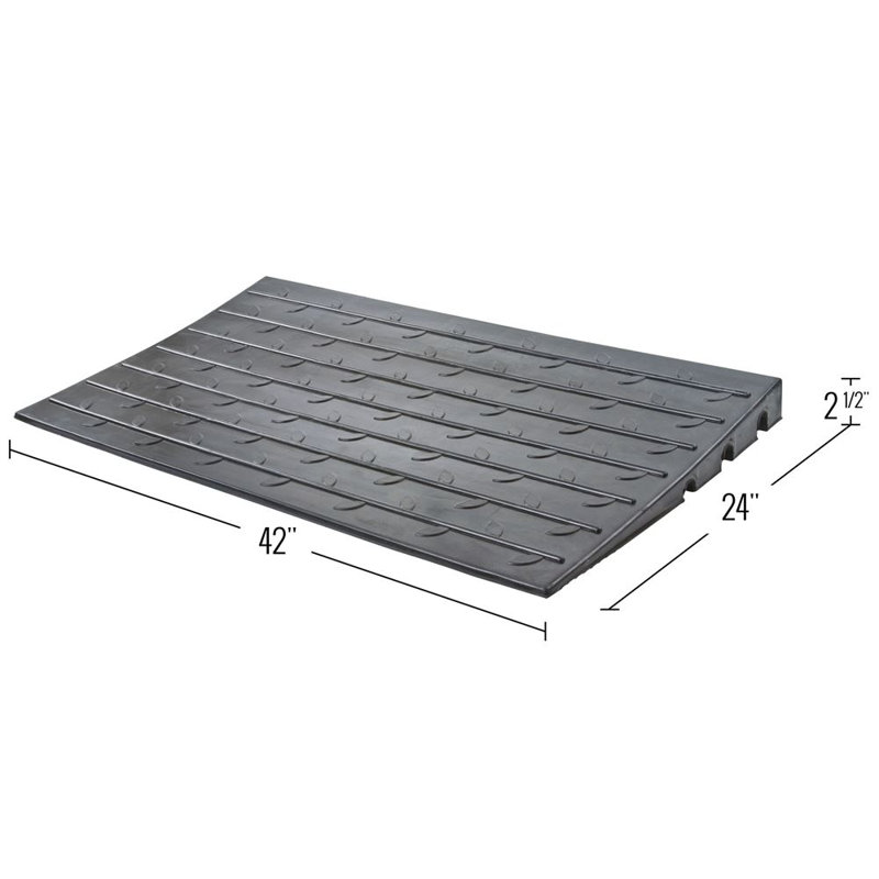 Rampe de seuil en caoutchouc à 3 canaux Silver Spring, L 24 po x l 42 po x P 2,5 po