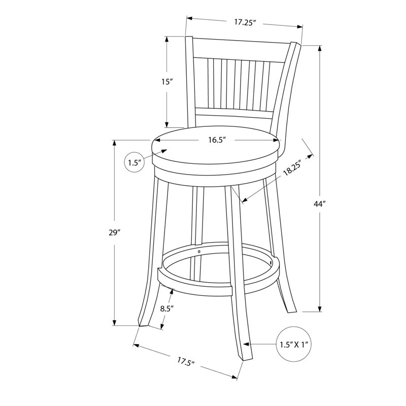 Tabouret de bar pivotant de 2, hauteur, pieds en bois brun, assise rembourrée noire, finition de couleur, stable et élégant