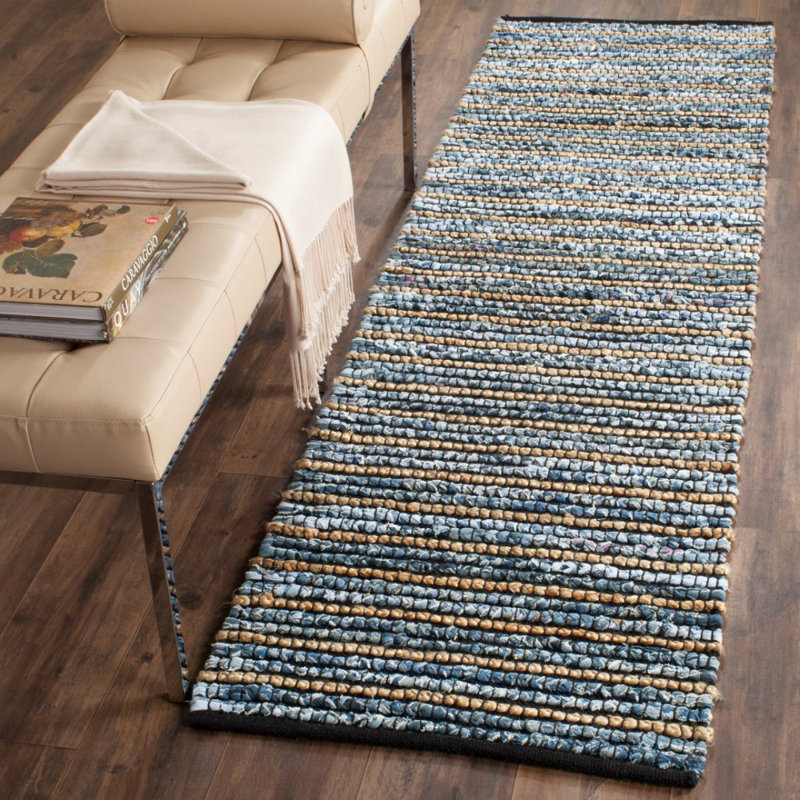 Tapis en coton / naturel tissé à la main Loewen Cape Cod, Tapis de couloir 2 pi 3 po x 6 pi