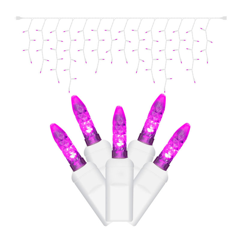 70 lumières de Noël glaçons, H 8 po x l 1 po x P 108 po, Mauve