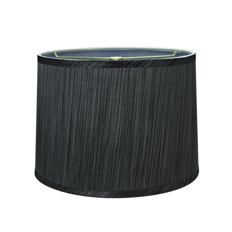 Abat-jour tambour en tissu synthétique de H 8,5 po (araignée) gris/noir