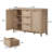 51.57'' W 3-Drawer And 2-Door Rattan Sideboard With Adjustable Shelves-950555923