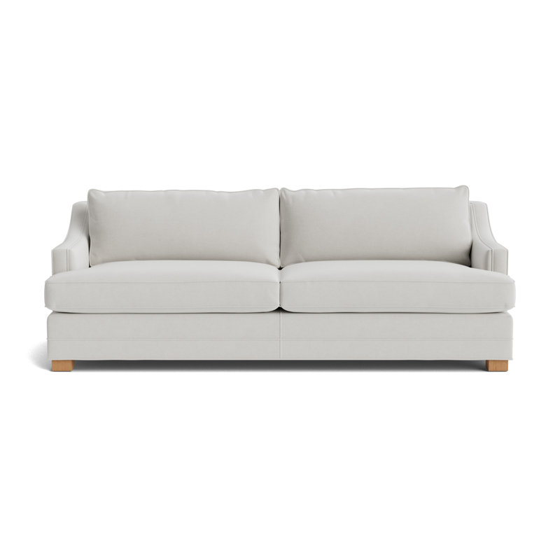 Keaton Slope No Nail 84 Sofa, Performance Velvet - Silver, Natural