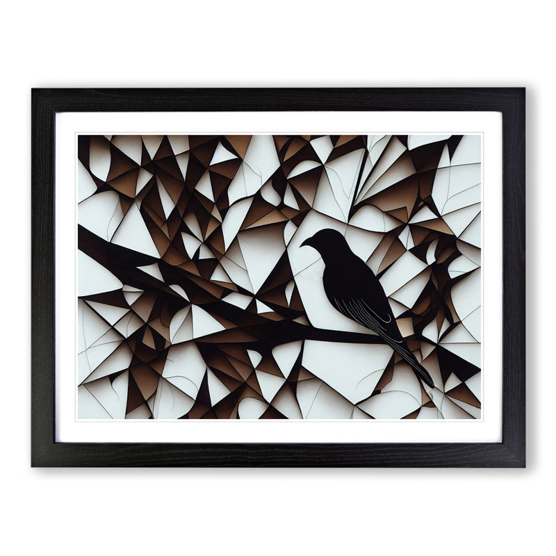 Awesome Abstract Bird - Framed Print, Black, 46cm H x 64cm W x 2cm D
