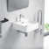 Turner 16" L x 16" W Crisp White Ceramic Square Wall Mount/Vessel Bathroom Sink with Overflow