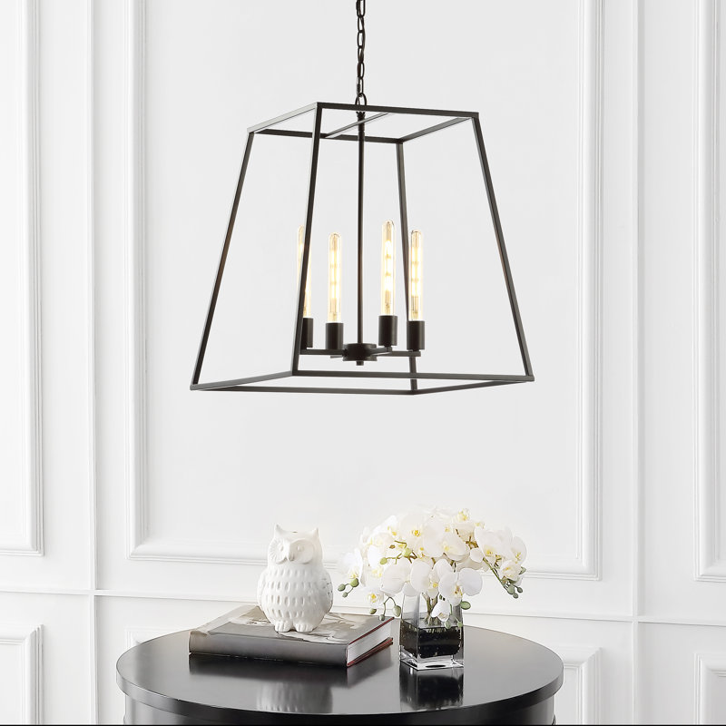 Luminaire suspendu rectangulaire 4 lumières lanternes Proto