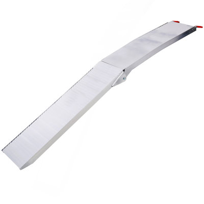 Truck Ramps, 80"X12" Portable Loading Ramps For Pickup Trucks 1500 LBS Capacity Aluminum Folding Ramps With Buckle For Atvs, Snowblower, Lawn Mowers, Utvs, Bike, 2PCS, SILVER