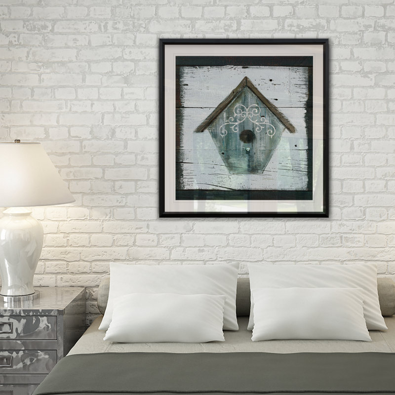 Maison d'oiseaux teintés - reproduction de cadre photo, H 17,5 po x l 17,5 po x P 1,5 po