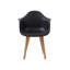 39cm H Modern Minimalist Style Dining Armchair, Plastic Seat with Solid Wood Legs for Kitchen-1683756236