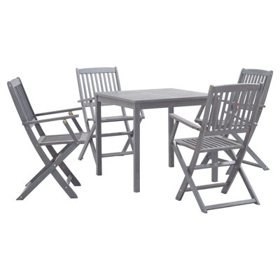 Nikodem 4 - Person Acacia Solid Wood Patio Dining Set Square Table
