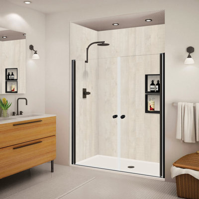Lyna - W x 70'' H Pivot Door Frameless Shower Door with